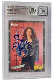 Elizabeth Berkley signed Saved by the Bell 1992 Pacific card #43 inscribed Jessie — Grade 10