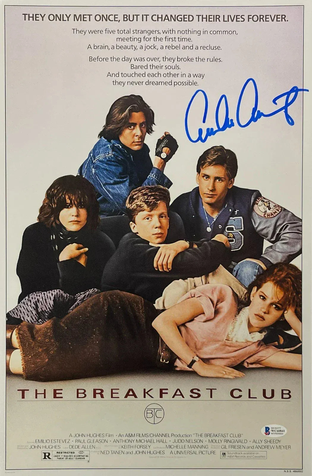 Emilio Estevez Signed 12x18 Poster from The Breakfast Club Beckett COA - Item #3