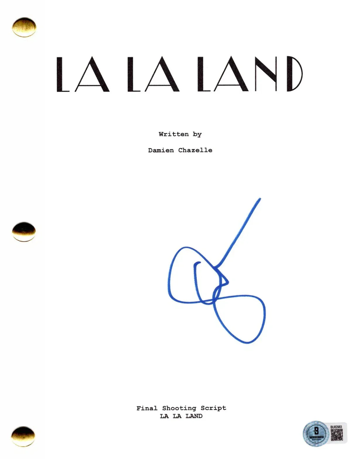Emma Stone Signed Complete Movie Script from La La Land Beckett COA - Item #9