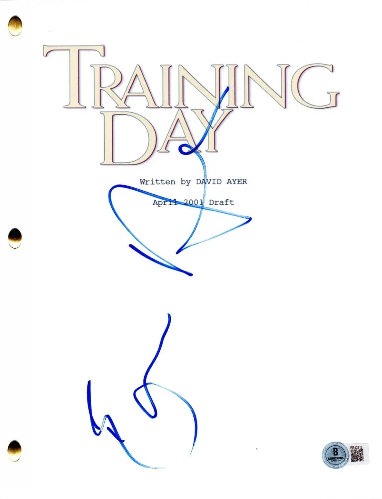 Ethan Hawke Signed Script from Training Day Beckett COA