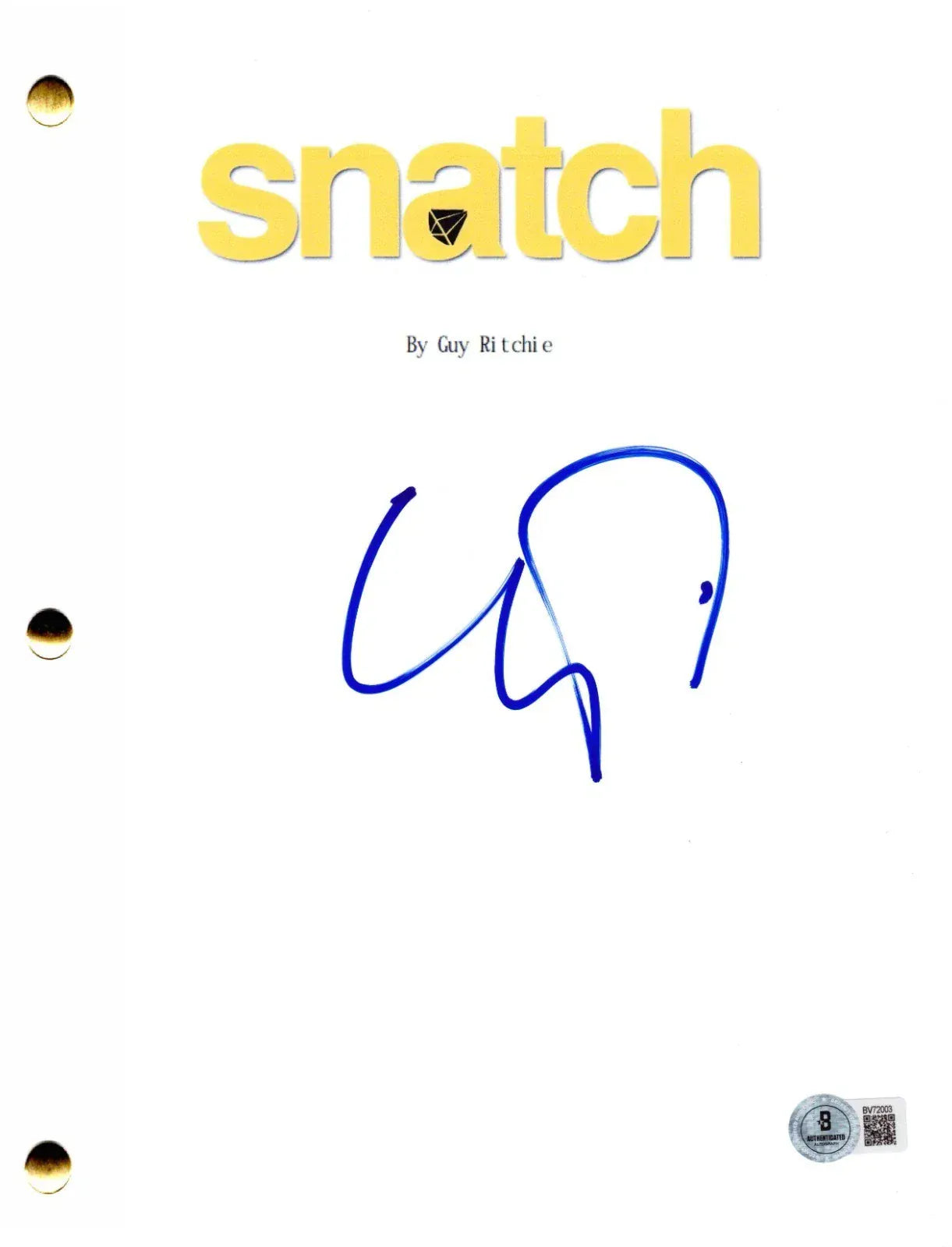 Guy Ritchie signed Snatch movie script — Beckett authenticated