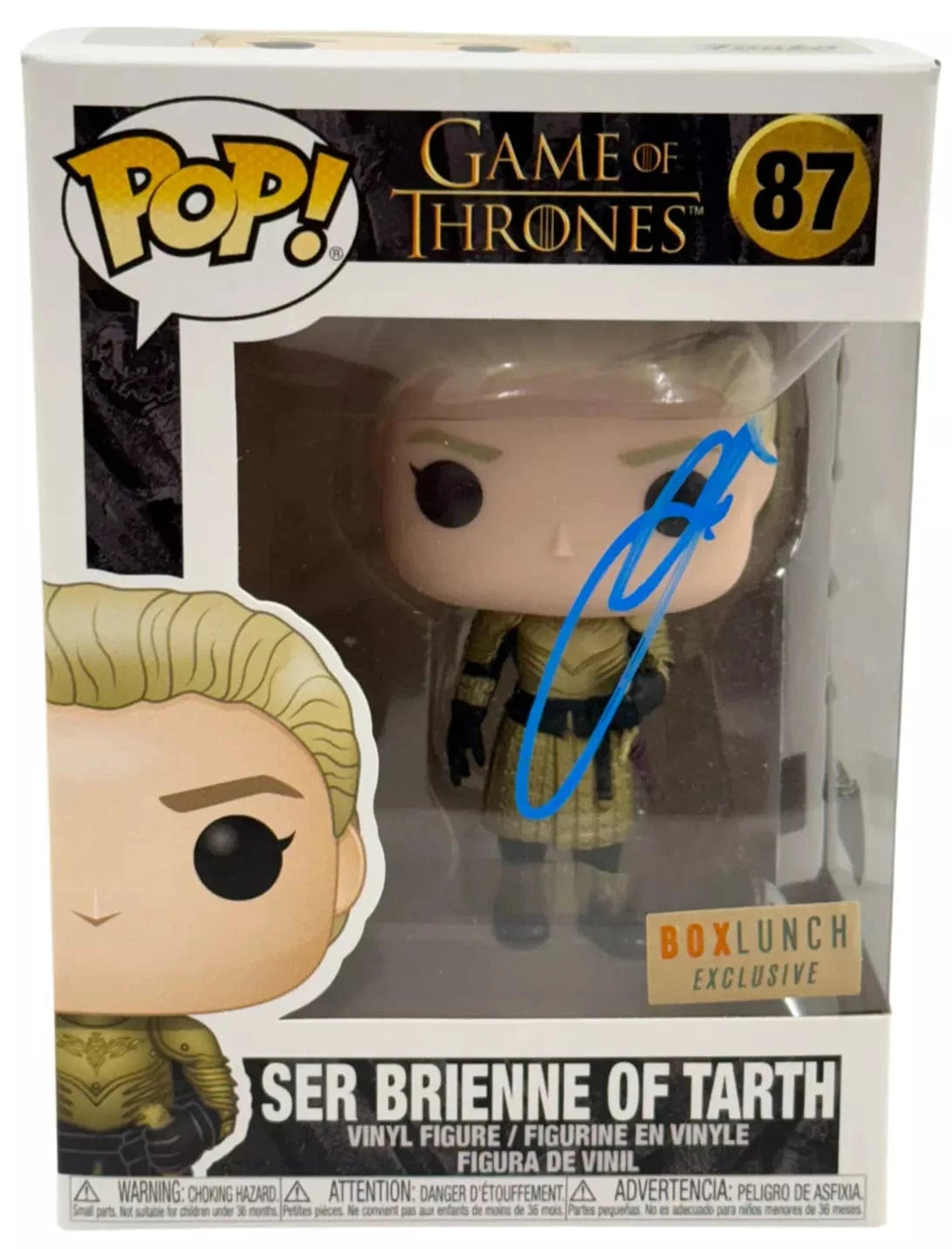 Gwendoline Christie Authentic Autographed Ser Brienne of Tarth Game of Thrones 87 Funko Pop Figure