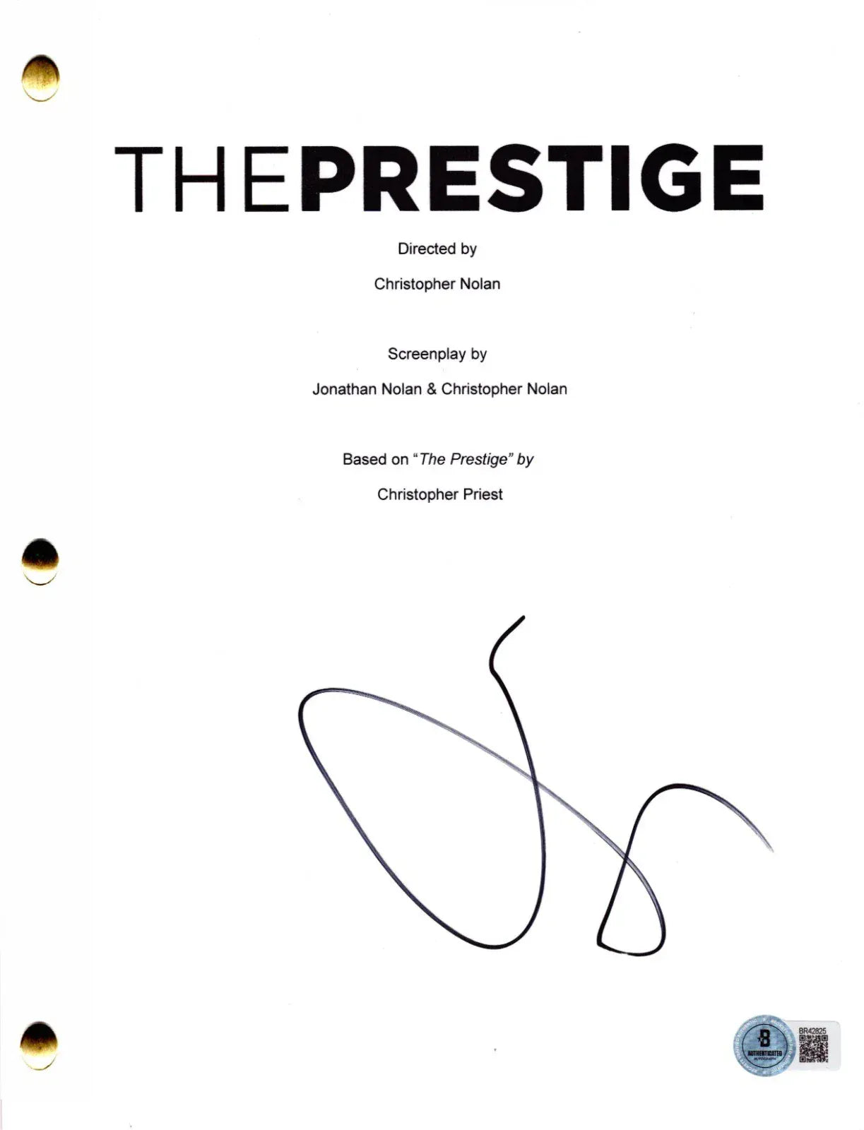 Hugh Jackman Authentic Autographed The Prestige Script