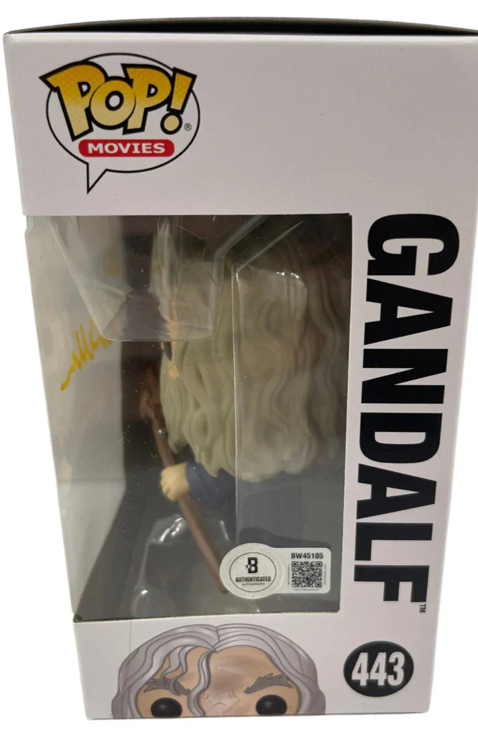 Beckett certificate of authenticity — Ian McKellen signed Gandalf Lord of the Rings 443 Funko Pop Figure
