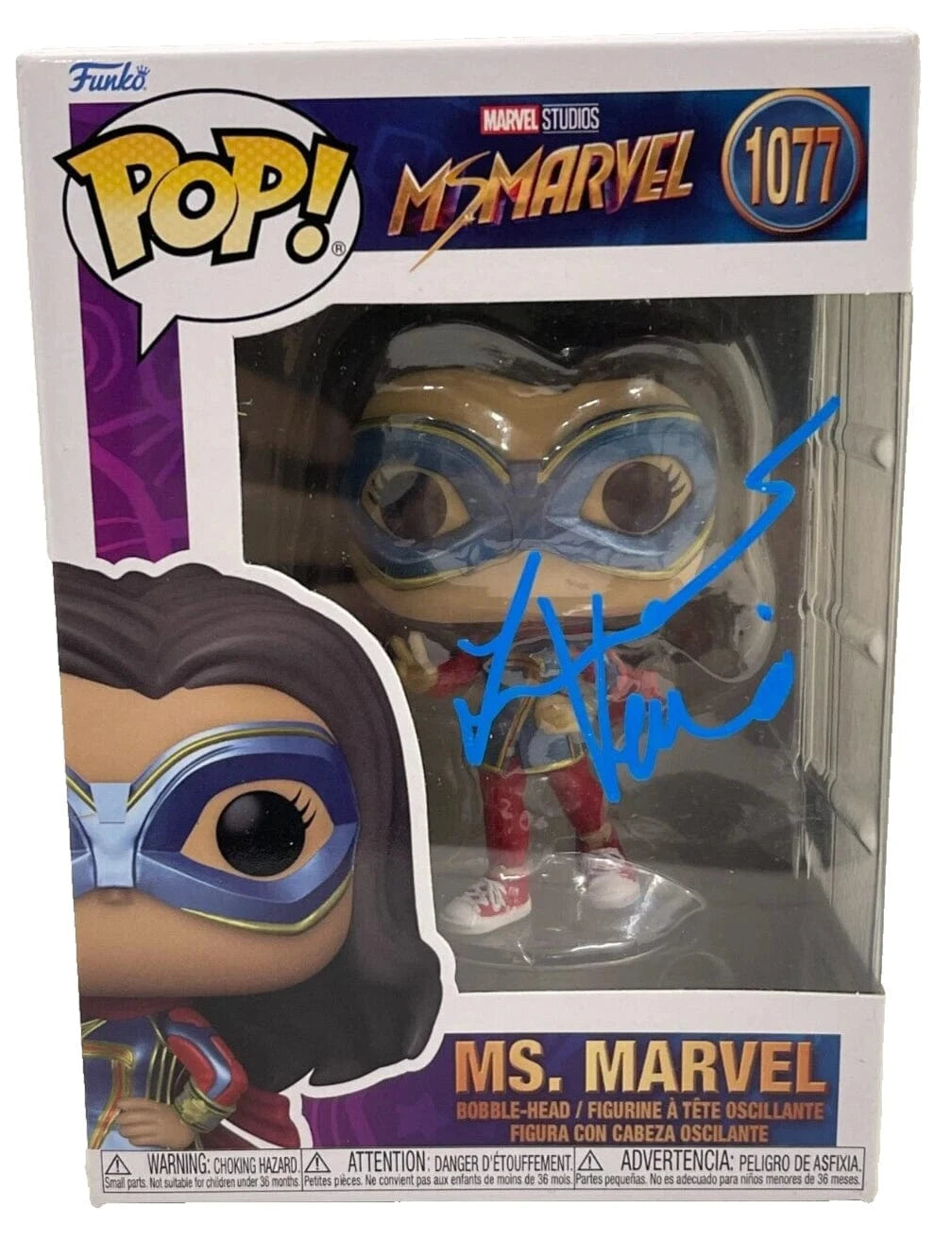 Iman Vellani Authentic Autographed Ms. Marvel 1077 Funko Pop Figure