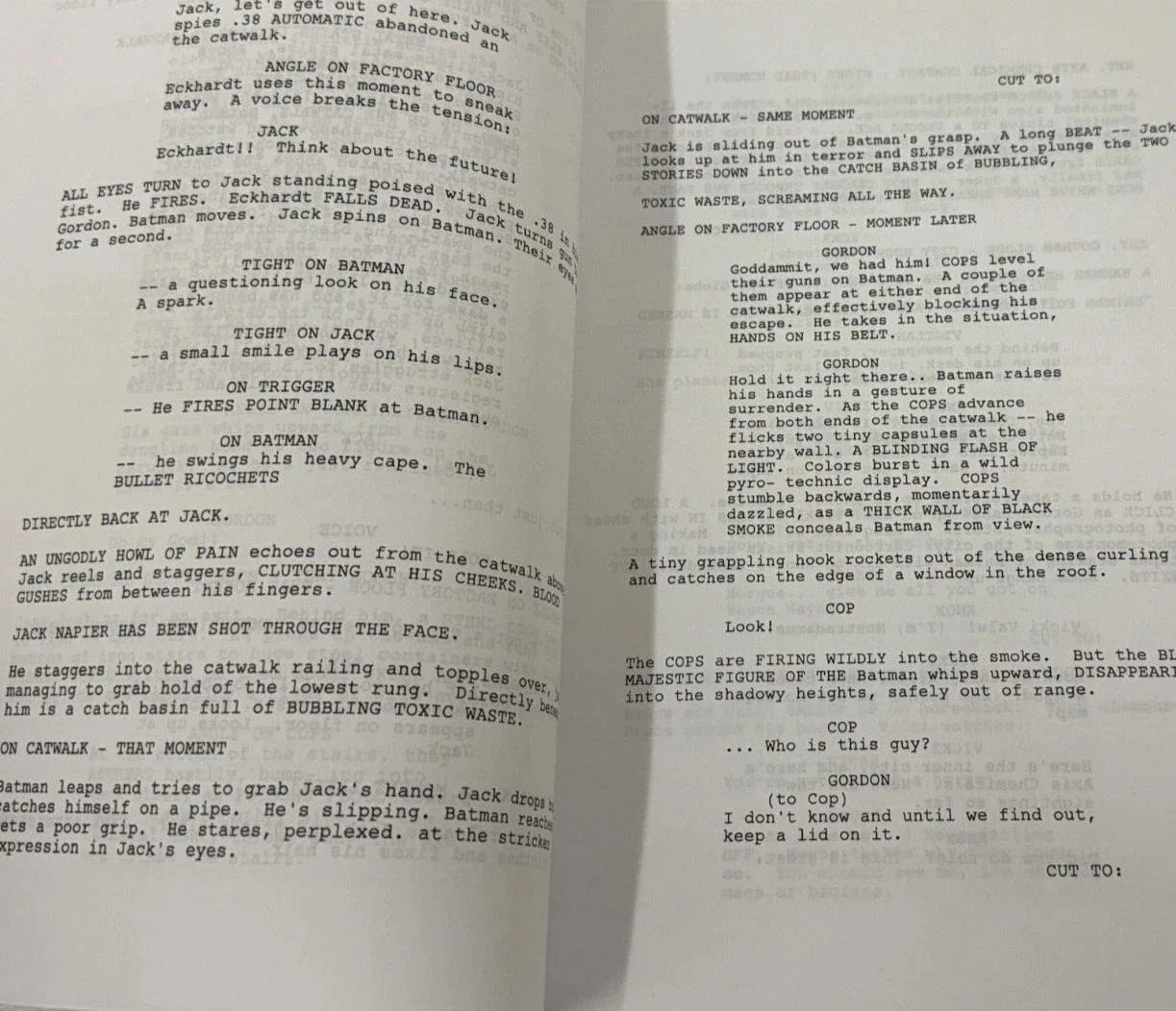 Jack Nicholson Signed Script from Batman Beckett COA - View 5