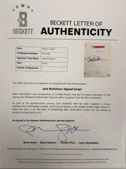 Jack Nicholson Signed Script from The Shining Beckett COA - Alternate Angle
