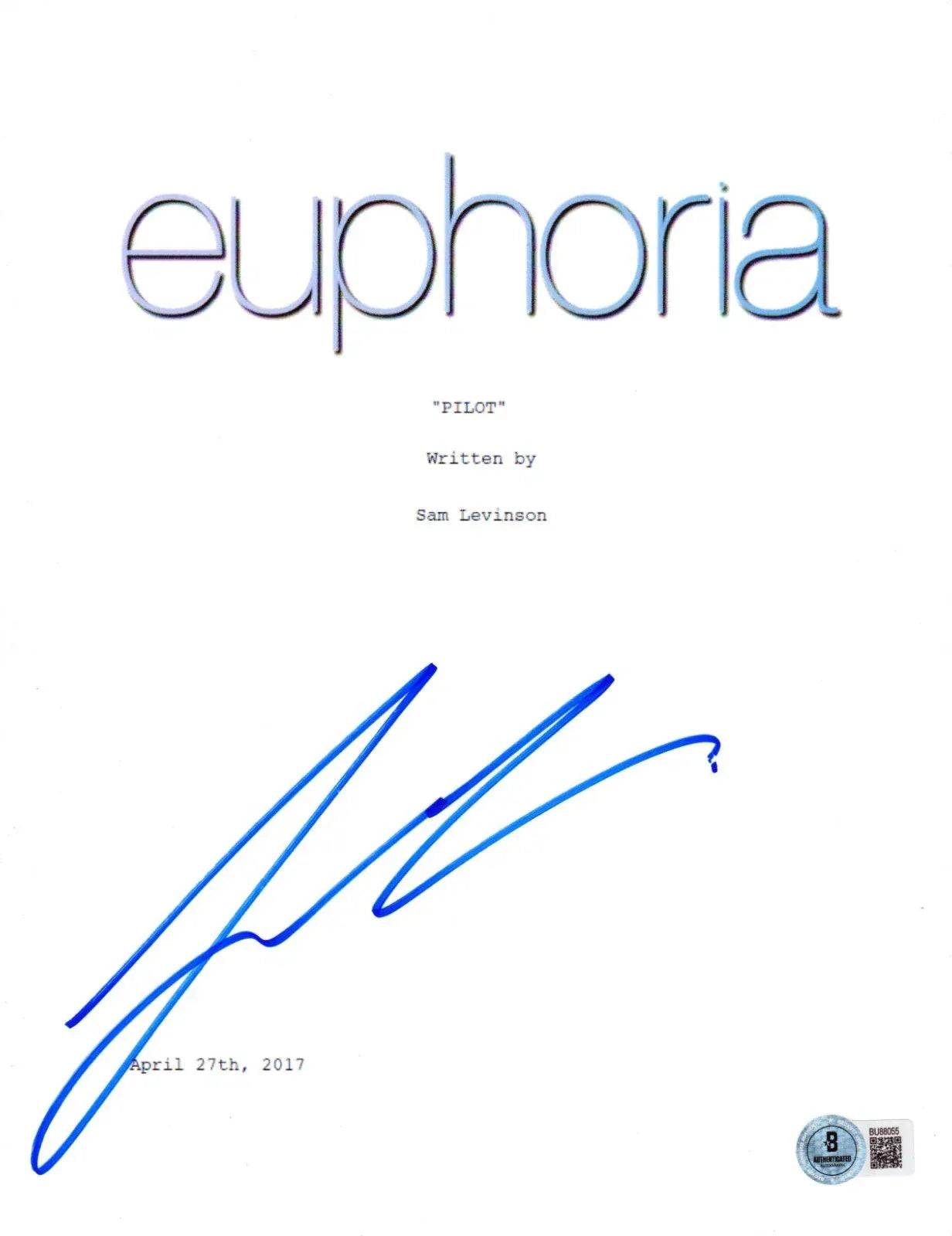 Jacob Elordi Euphoria autographed script with certificate of authenticity
