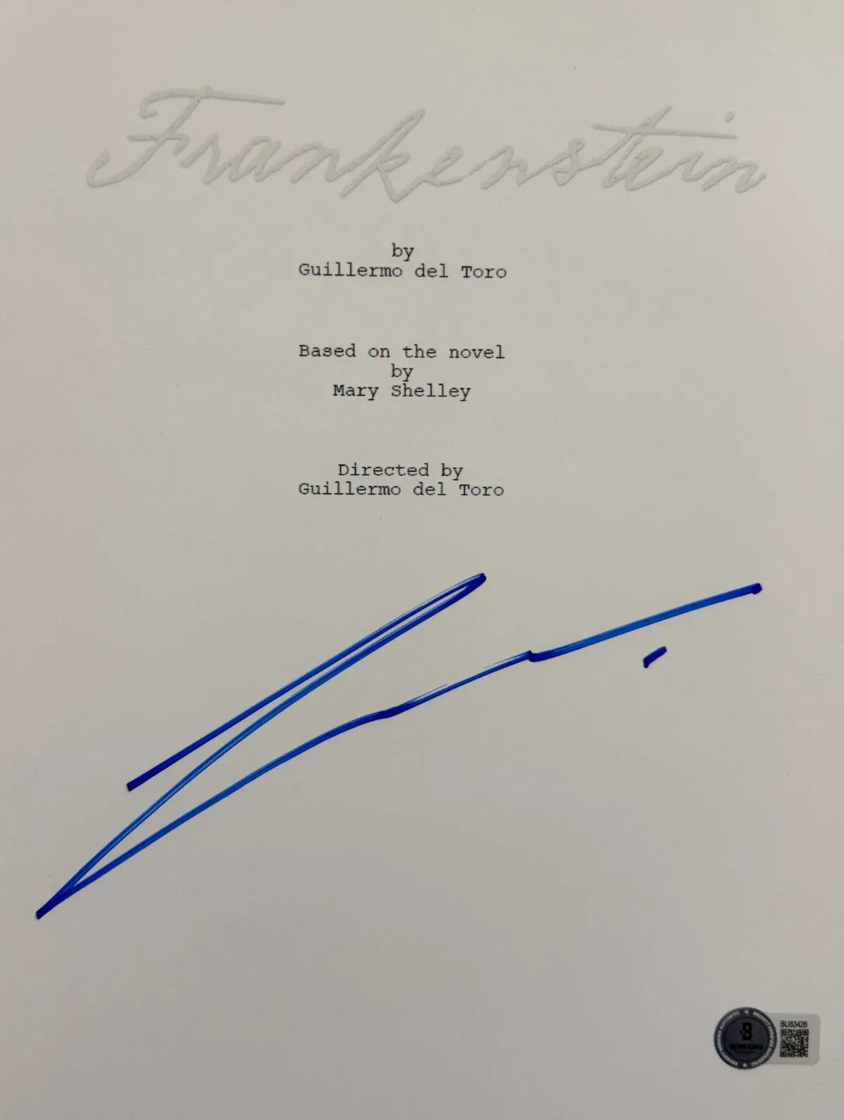 Jacob Elordi signed Frankenstein movie script — Beckett authenticated
