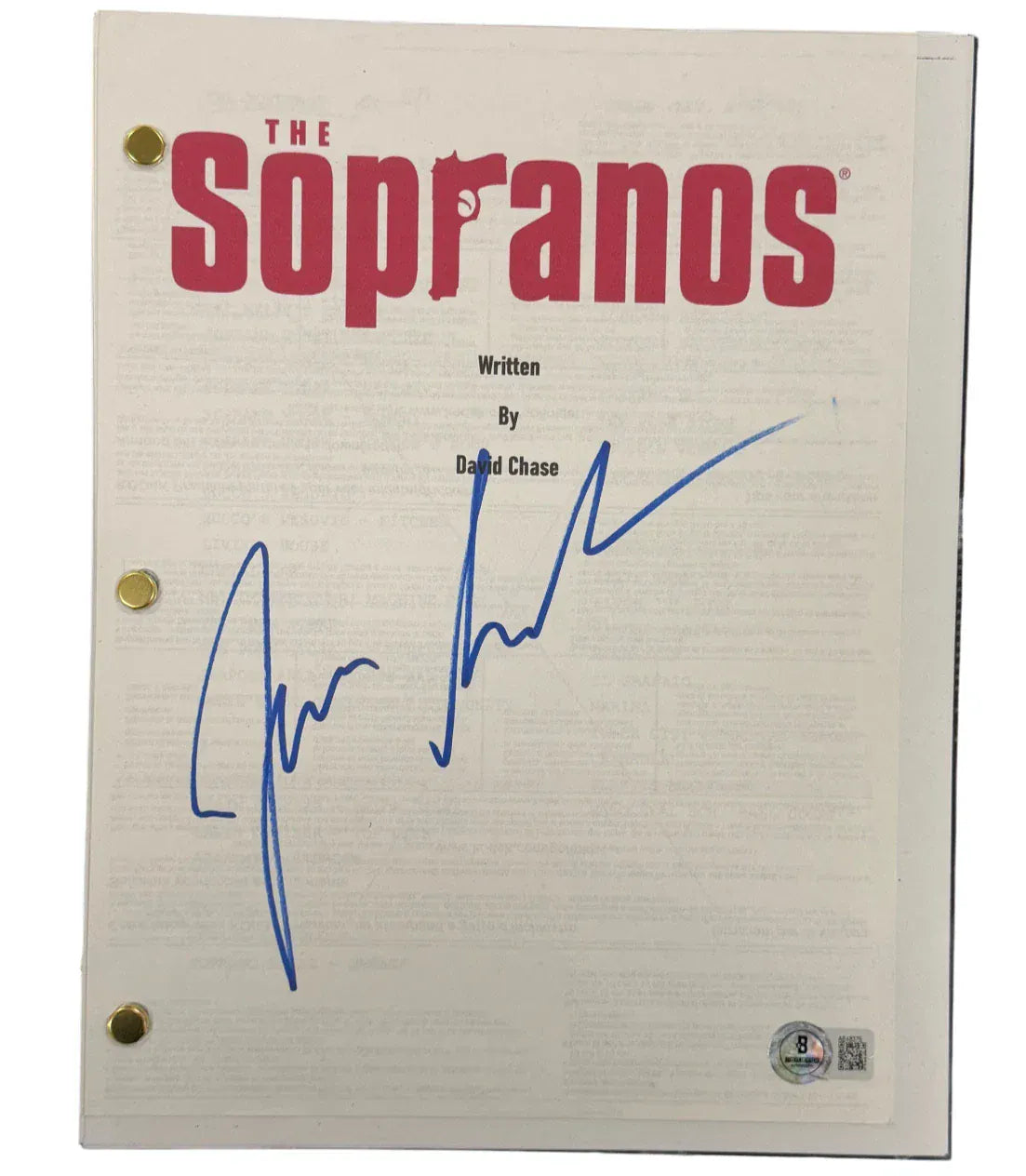 James Gandolfini The autographed script with certificate of authenticity
