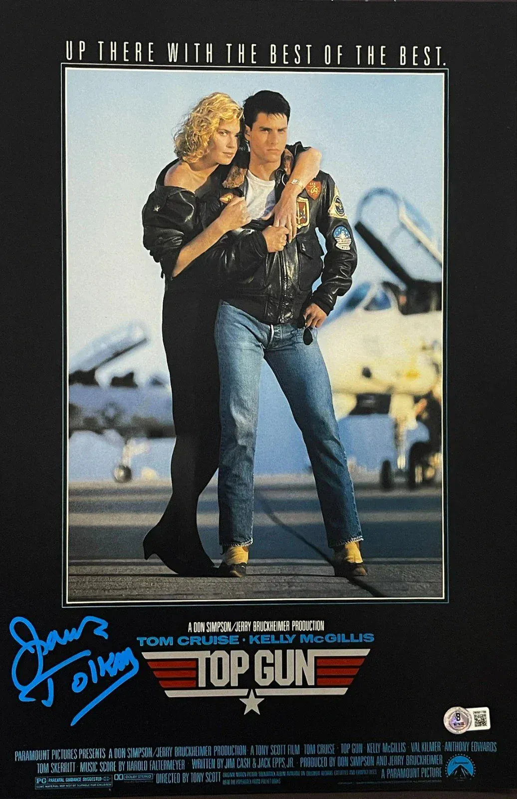 James Tolkan Signed 12x18 Poster from Top Gun Beckett Witness COA - Item #1