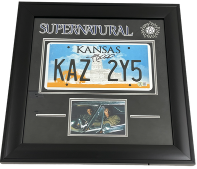 Jared Padalecki Authentic Autographed 'Supernatural' Replica License Plate with Custom Frame