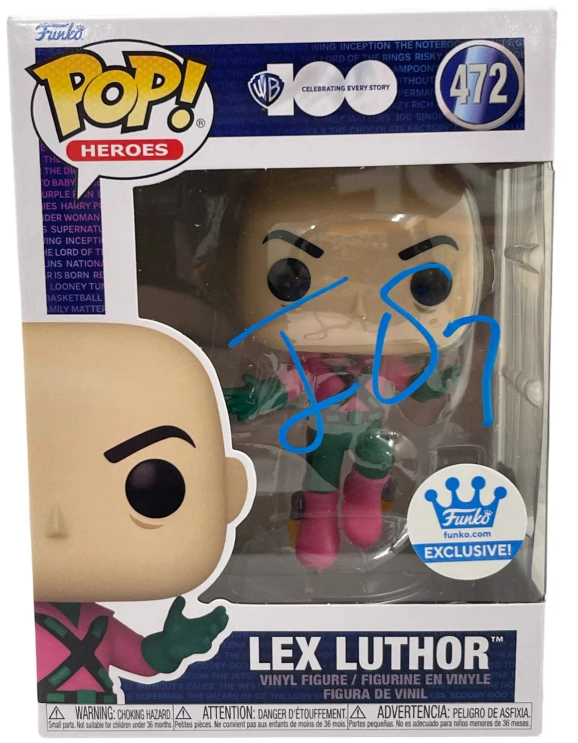 Jesse Eisenberg Authentic Autographed Lex Luthor WB 100 472 Funko Pop Figure