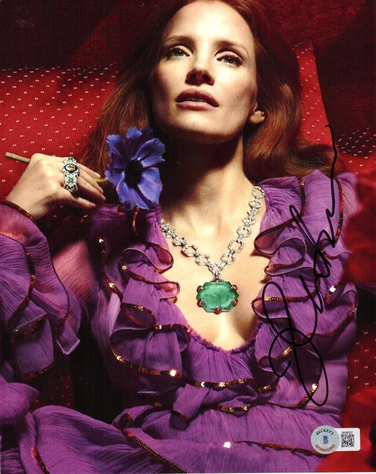 Jessica Chastain Signed 8x10 Photo Beckett COA - Item #17