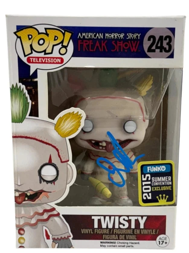 John Carroll Authentic Autographed Twisty American Horror Story Freak Show 243 Funko Pop Figure