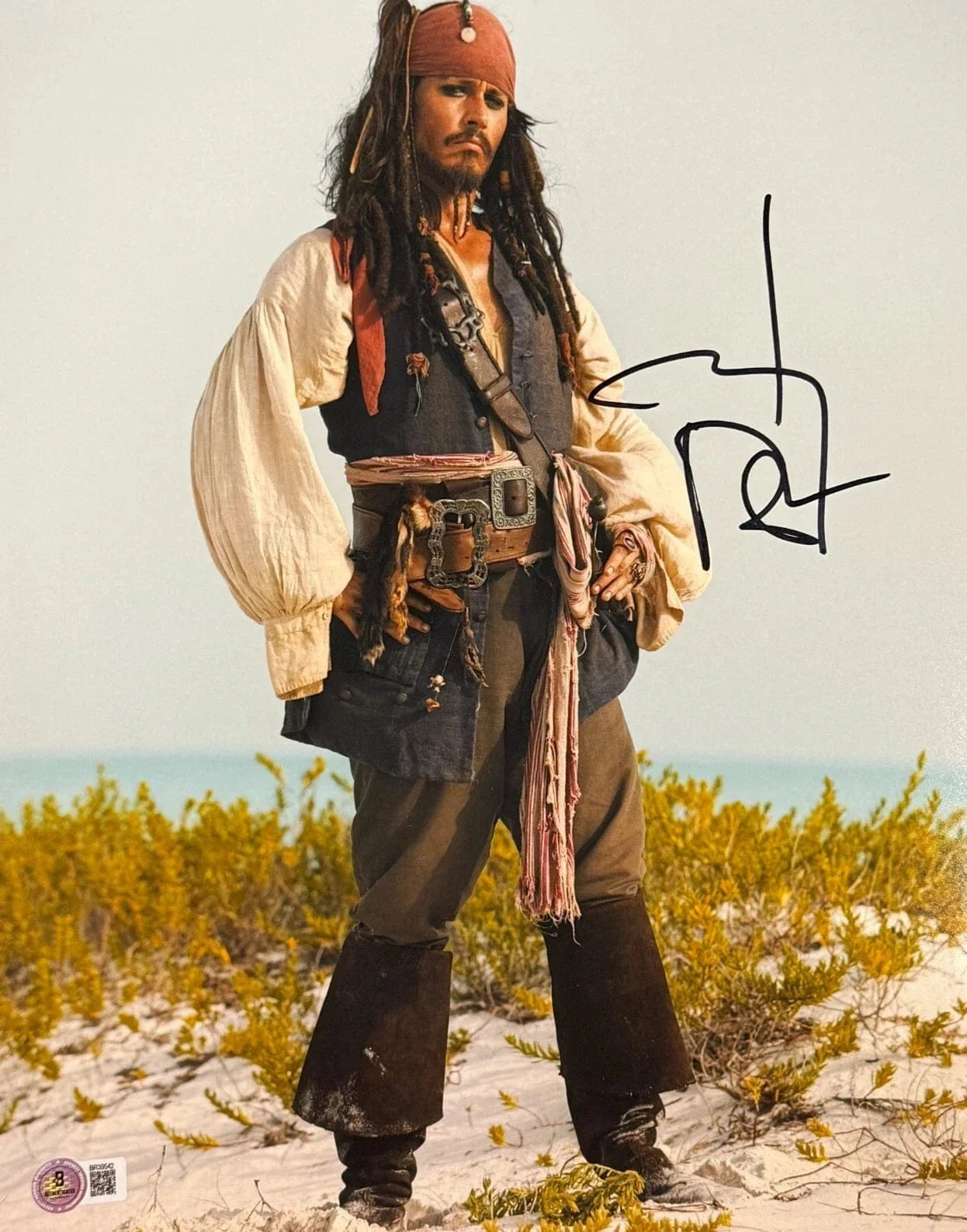 Johnny Depp Signed 11x14 Photo from Pirates of the Caribbean Beckett COA - Item #1