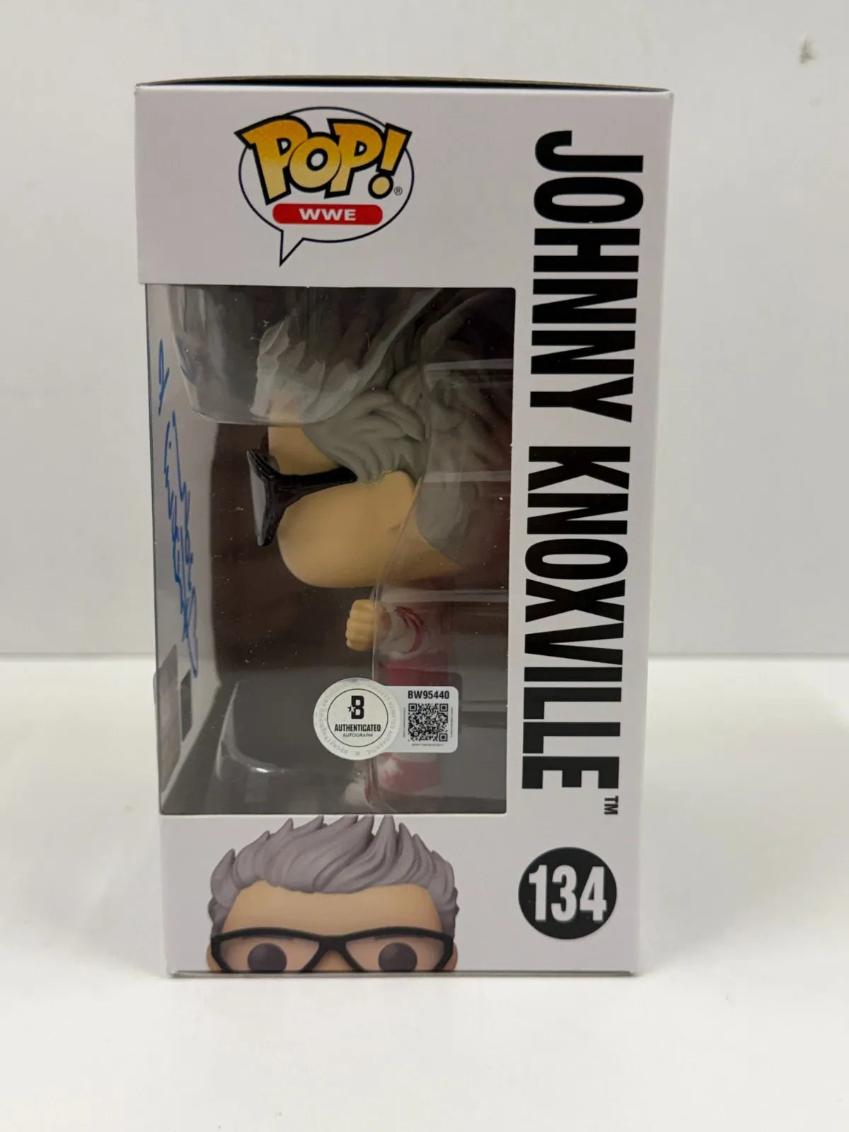 Johnny Knoxville WWE 134 Funko Pop Figure - COA and hologram detail