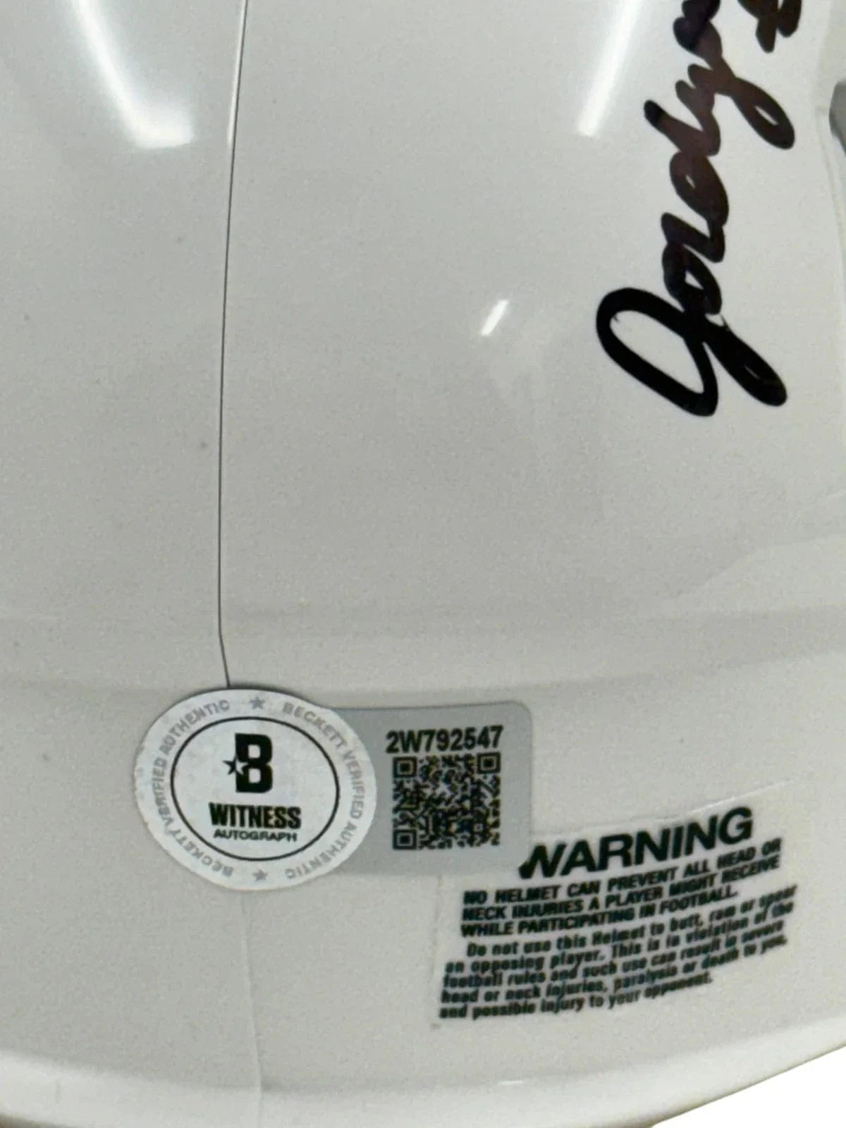 Jordyn Tyson Signed NFL Helmet Beckett COA - Item #1 - Detail View
