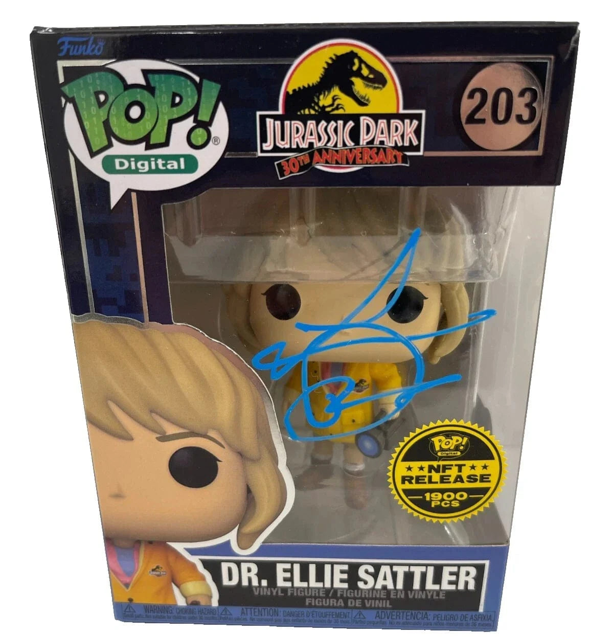 Laura Dern Authentic Autographed Dr. Ellie Sattler Jurassic Park 30th Anniversary 203 Funko Pop Figure