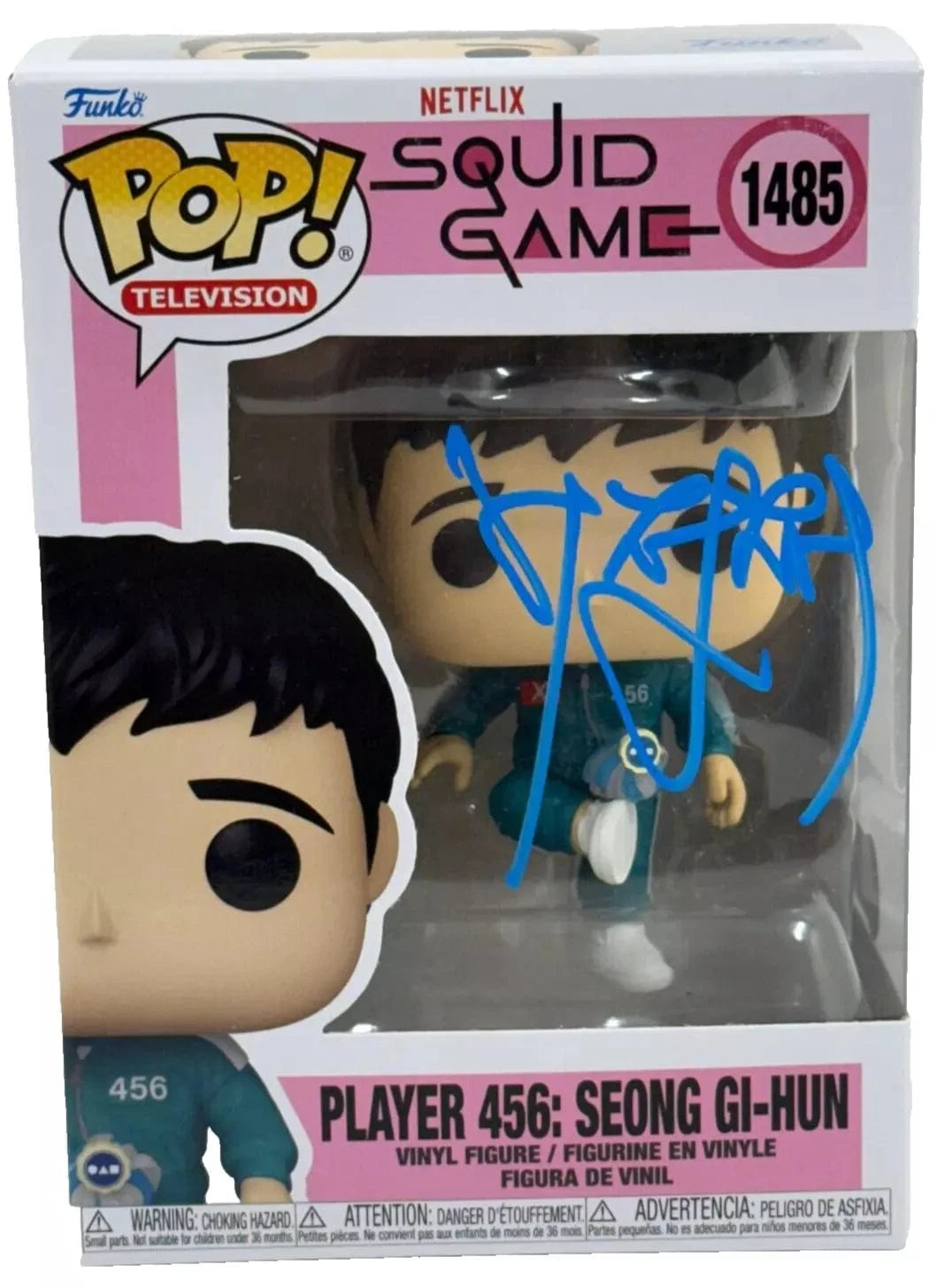Lee Jung-Jae Authentic Autographed Player 456: Seong Gi-Hun Squid Game 1485 Funko Pop Figure