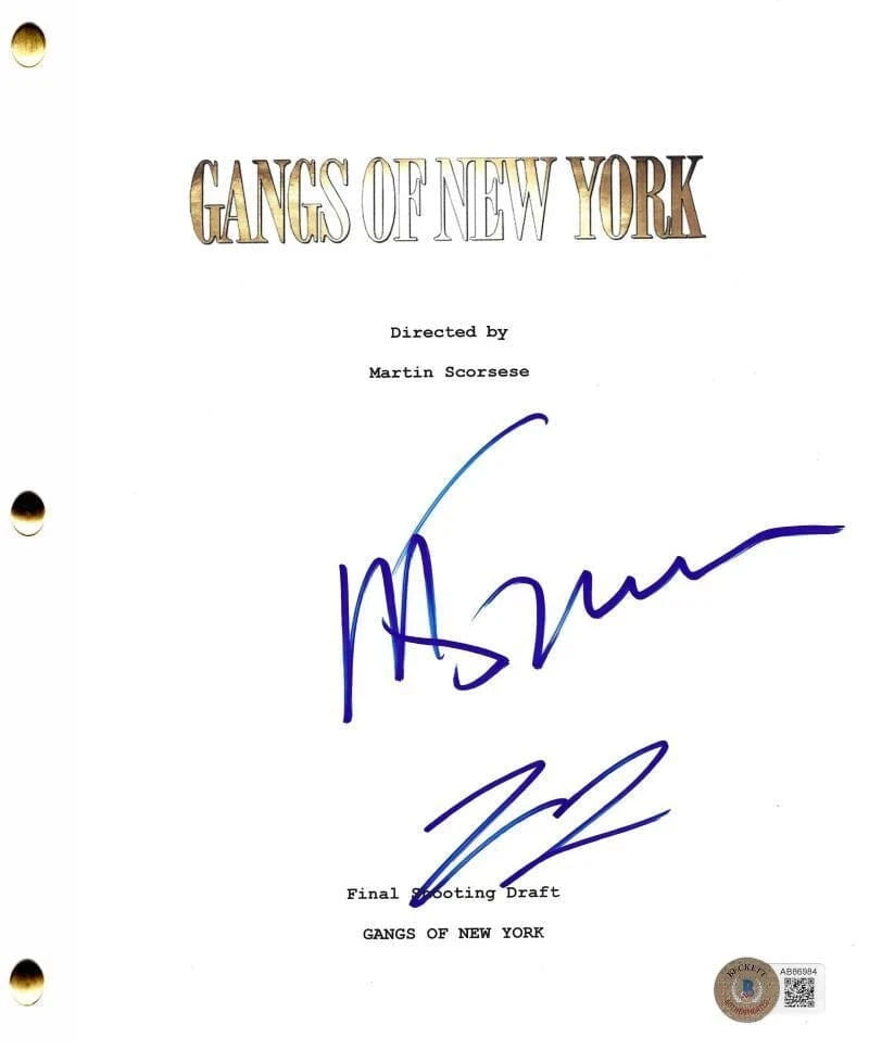 Leonardo DiCaprio and Martin Scorsese Authentic Autographed Gangs of New York Script