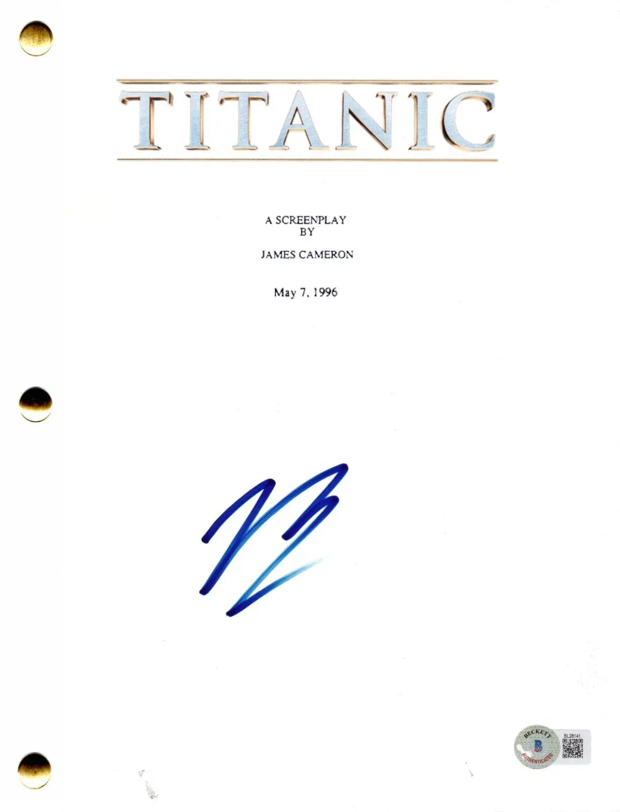Leonardo DiCaprio signed Titanic movie script — Beckett authenticated