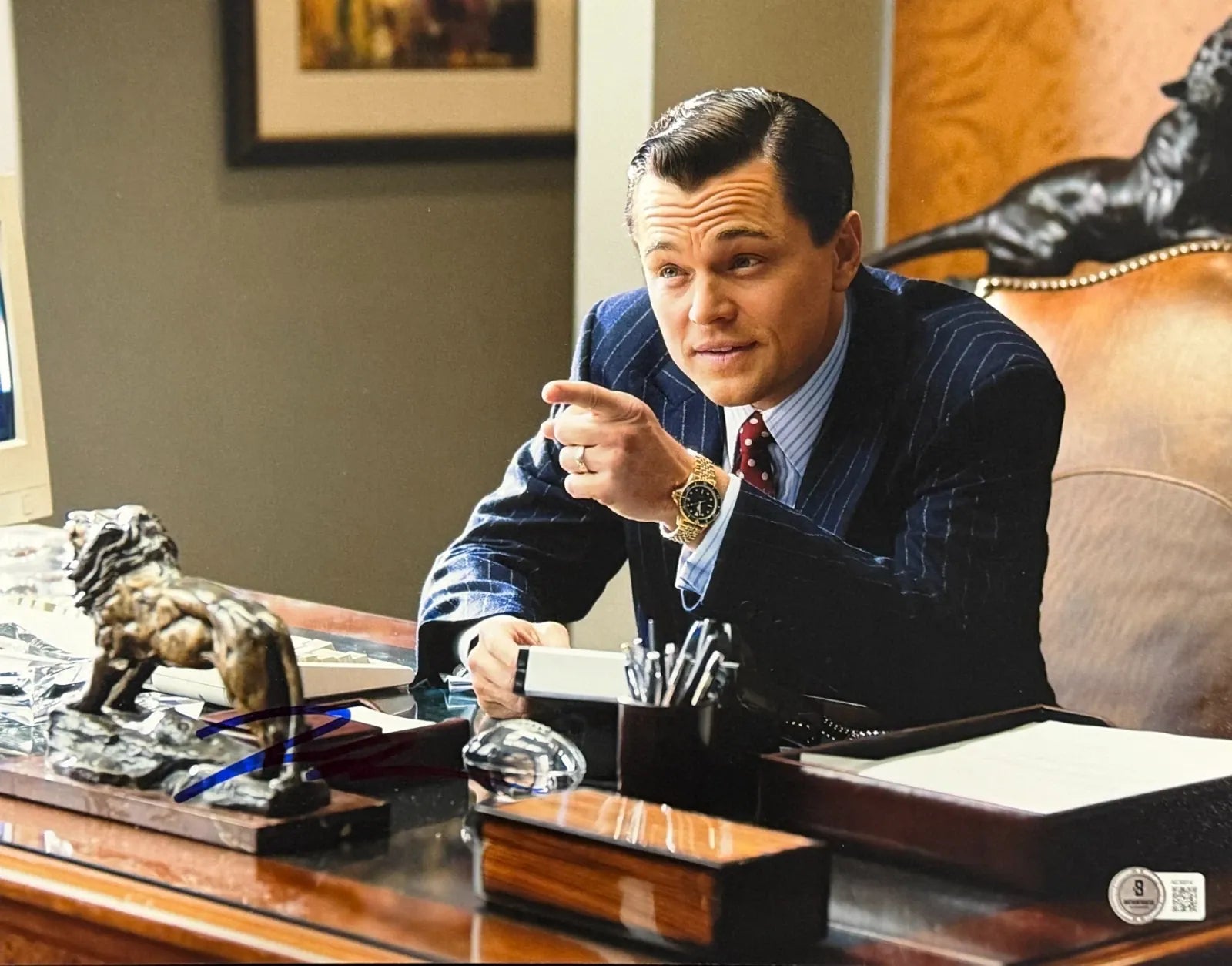 Leonardo Dicaprio signed The Wolf of Wall Street 11x14 photo with Beckett LOA