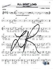 Lionel Richie Authentic Autographed All Night Long Sheet Music