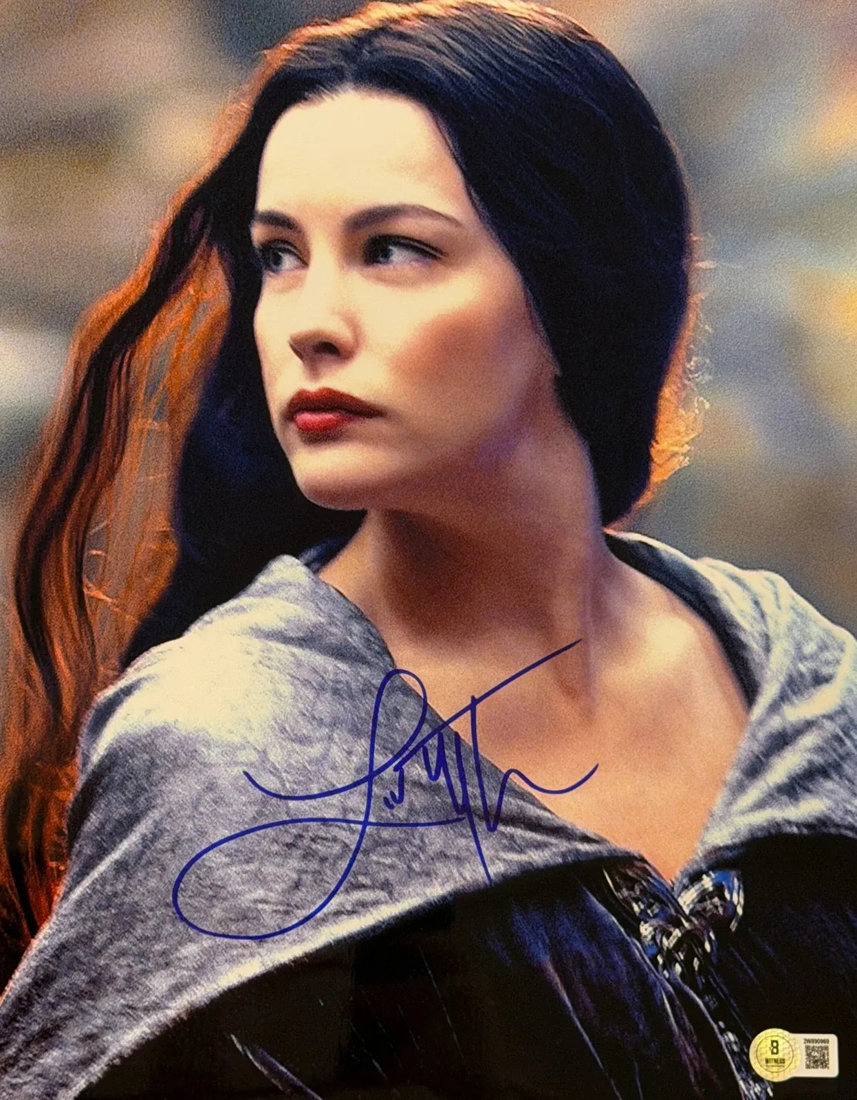 Liv Tyler signed Lord of the Rings 11x14 metallic photo with Beckett Witness COA
