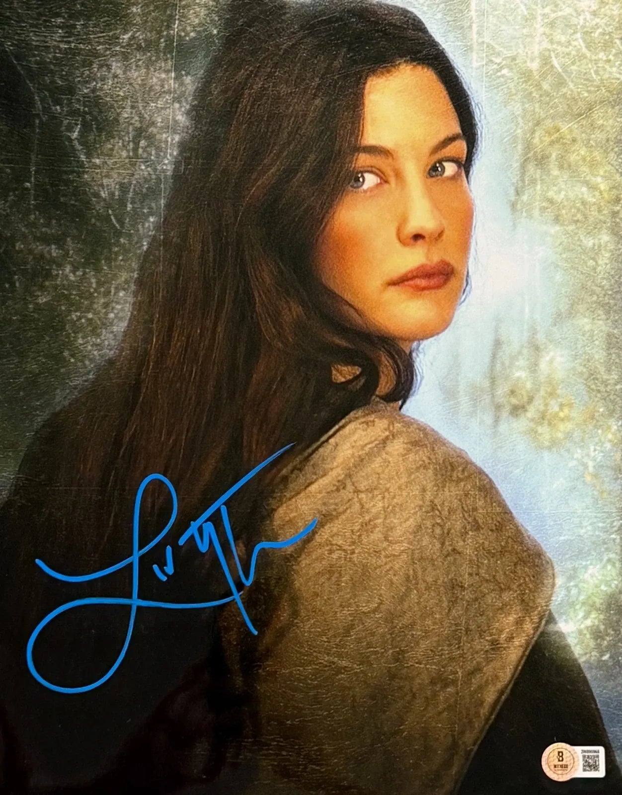 Liv Tyler signed Lord of the Rings 11x14 metallic photo with Beckett Witness COA