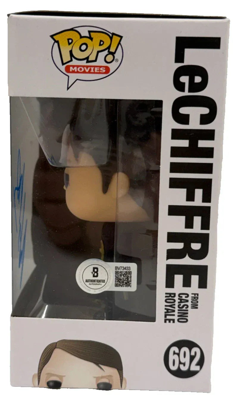 Beckett certificate of authenticity — Mads Mikkelsen signed LeChiffre James Bond 692 Funko Pop Figure