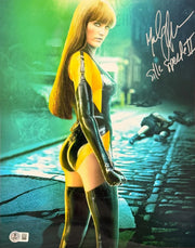 Malin Akerman signed Watchmen 11x14 metallic photo inscribed Silk Spectre — Beckett Witness