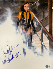 Malin Akerman signed Watchmen 11x14 metallic photo inscribed Silk Spectre — Beckett Witness