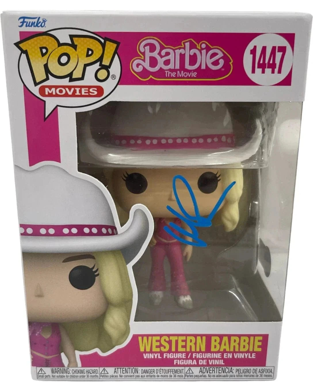 Margot Robbie Authentic Autographed Western Barbie 1447 Funko Pop Figure
