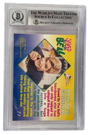 Mark-Paul Gosselaar signed Saved by the Bell 1992 Pacific Card 71 — card back view