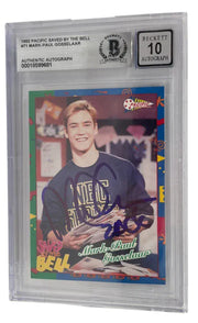 Mark-Paul Gosselaar signed Saved by the Bell 1992 Pacific card #71 inscribed Zack — Grade 10