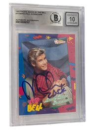 Mark-Paul Gosselaar signed Saved by the Bell 1992 Pacific card #74 inscribed Zack — Grade 10