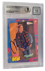 Mark-Paul Gosselaar signed Saved by the Bell 1992 Pacific card #78 inscribed Zack — Grade 10