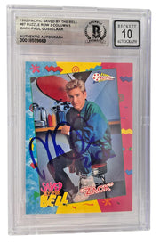 Mark-Paul Gosselaar signed Saved by the Bell 1992 Pacific card #87 inscribed Zack — Grade 10