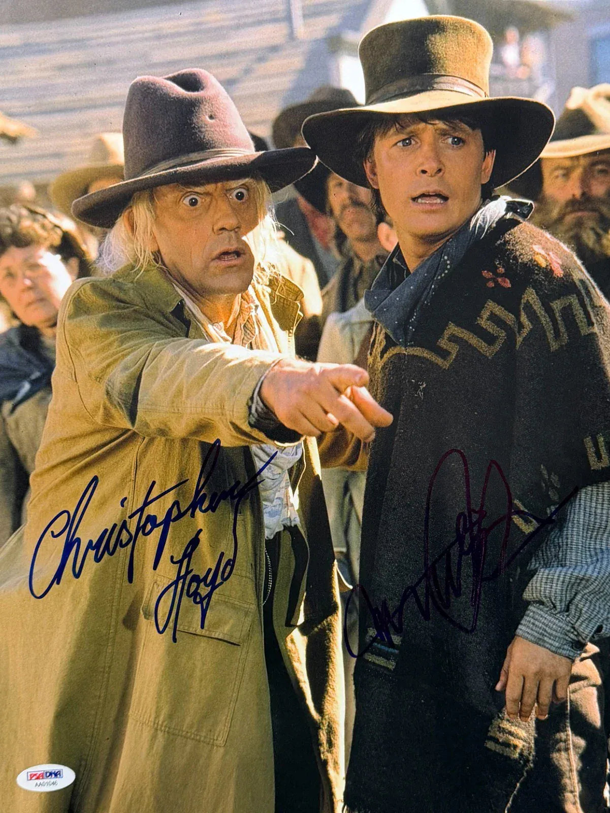 Michael J. Fox and Christopher Lloyd dual-signed Back to the Future 11x14 photo — PSA/DNA LOA