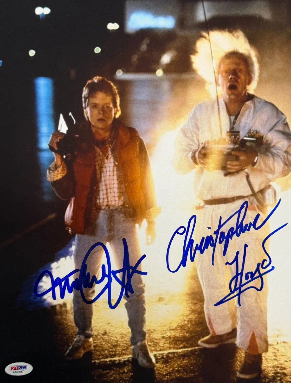 Michael J. Fox and Christopher Lloyd dual-signed Back to the Future 11x14 photo — PSA/DNA LOA