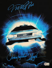 Michael J. Fox and Christopher Lloyd dual-signed Back to the Future 11x14 photo — Beckett LOA