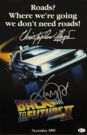 Michael J Fox & Christopher Lloyd Authentic Autographed 12x18 Photo Poster