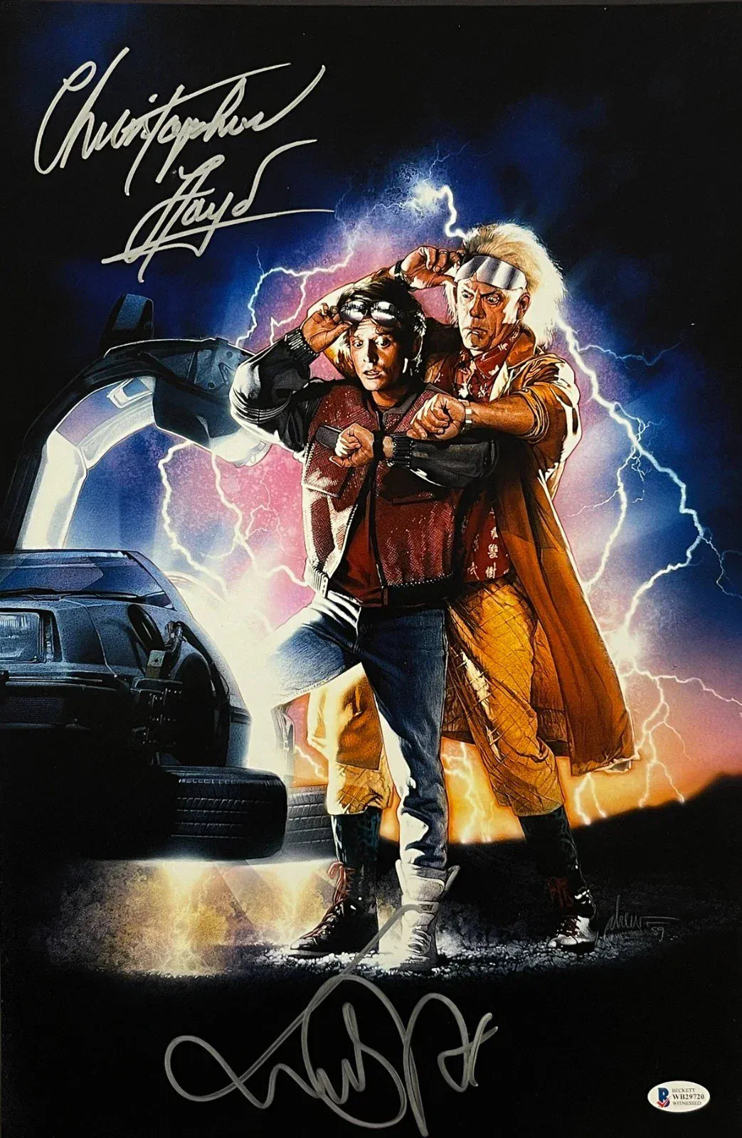 Michael J Fox & Christopher Lloyd Authentic Autographed 12x18 Photo Poster