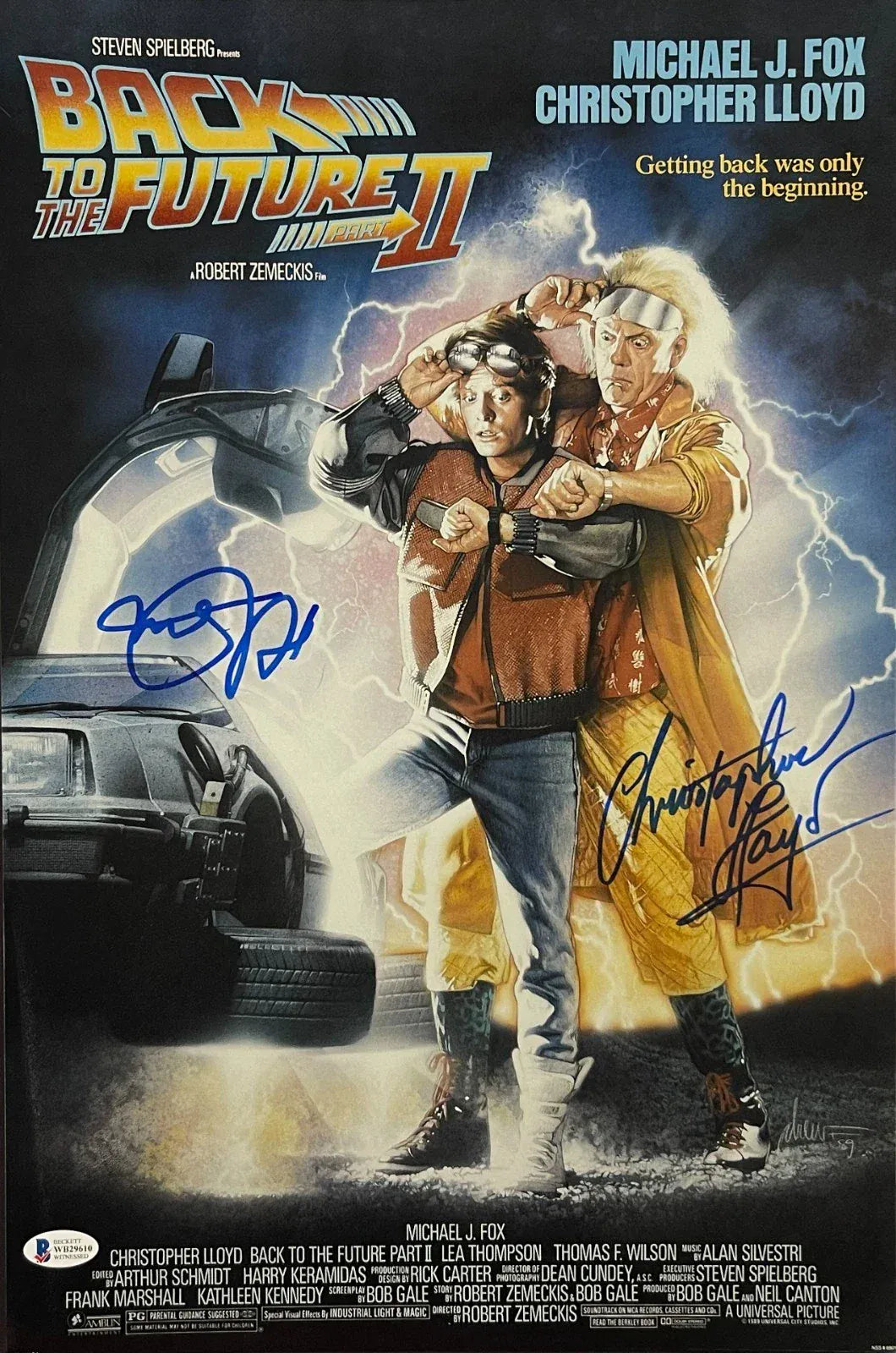 Michael J Fox & Christopher Lloyd Authentic Autographed 12x18 Photo Poster