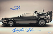 Michael J Fox & Christopher Lloyd Authentic Autographed 12x18 Photo Poster