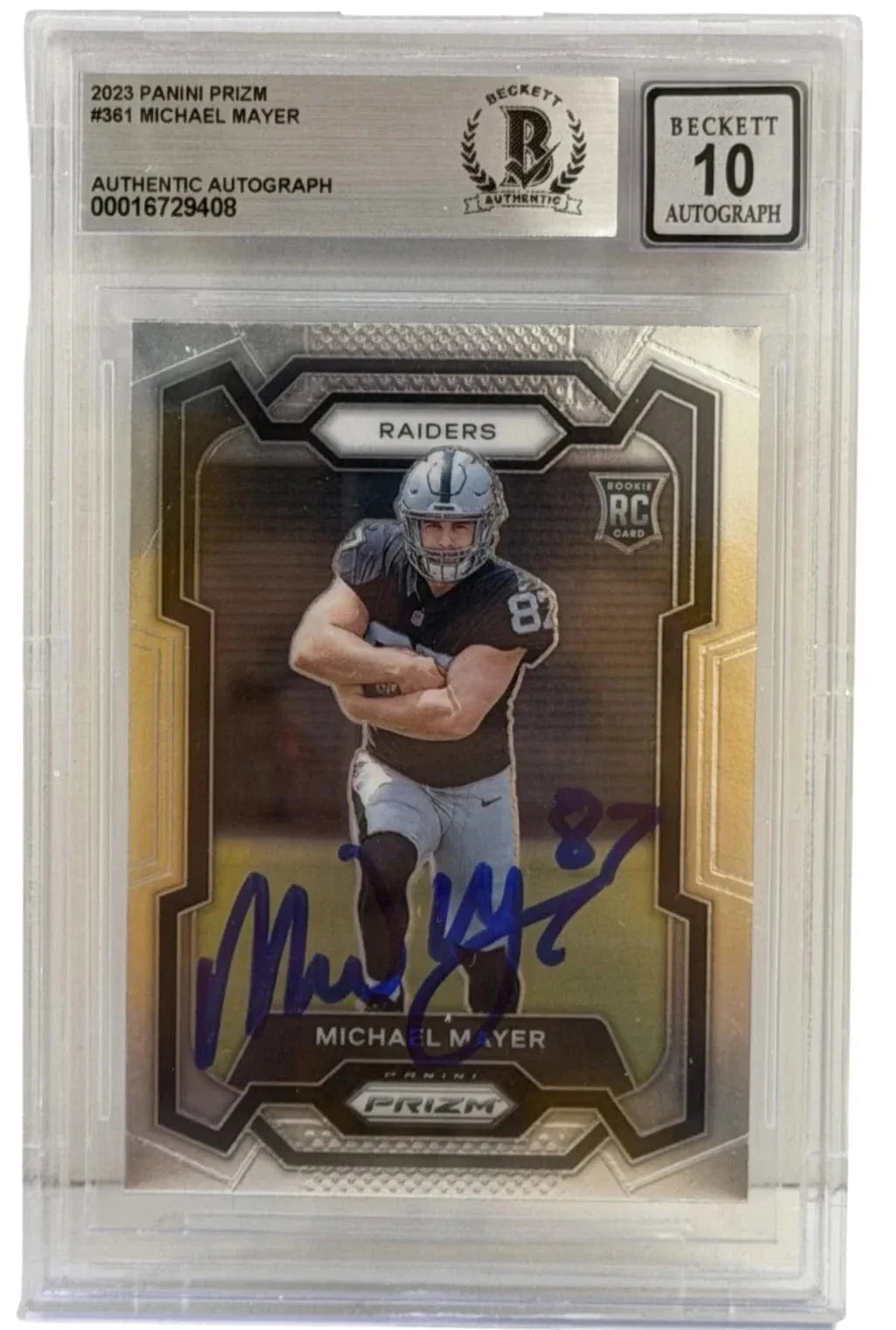 Michael Mayer Authentic Autographed 2023 Panini Prizm Rookie Card #361