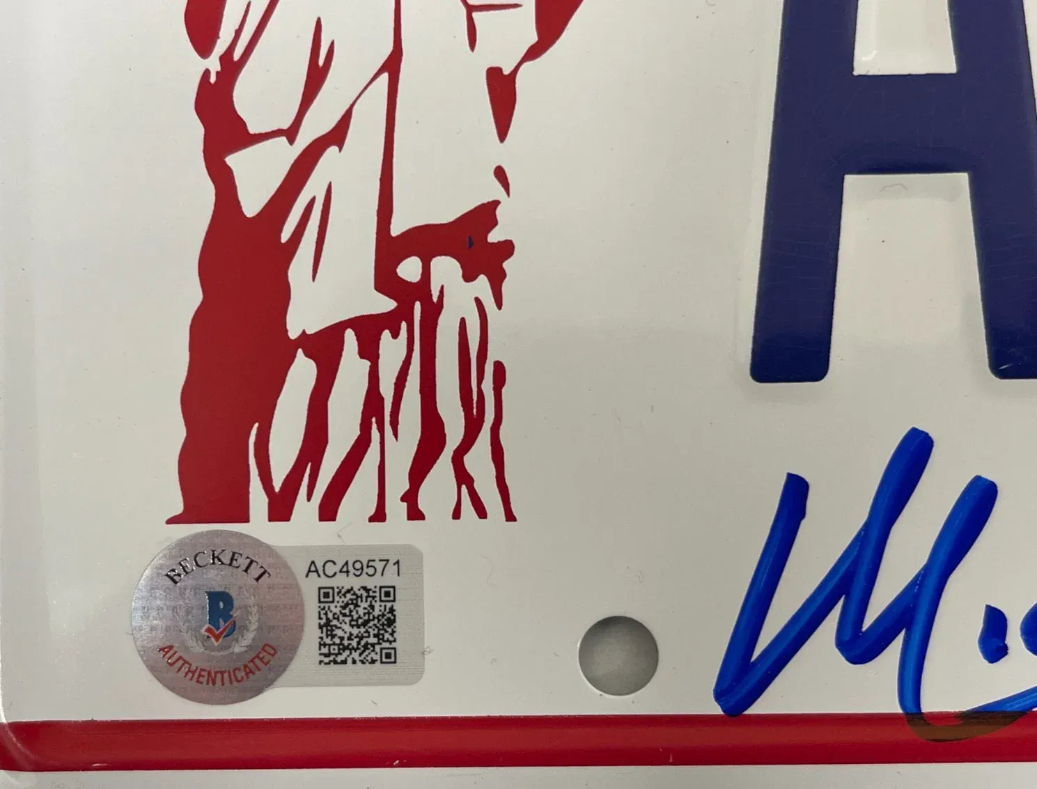 Michael Richards Authentic Autographed ASSMAN License Plate Alt View 3