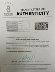 Michael Richards Authentic Autographed ASSMAN License Plate Alt View