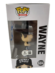 Mike Myers Wayne's autographed Funko Pop #684 - signature closeup with COA